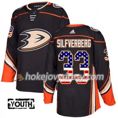 Dětské Hokejový Dres Anaheim Ducks Jakob Silfverberg 33 2017-2018 USA Flag Fashion Černá Adidas Authentic